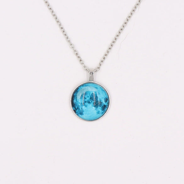 Wholesale Luminous Constellation Crystal Necklace With Moon Pendant For Men And Women