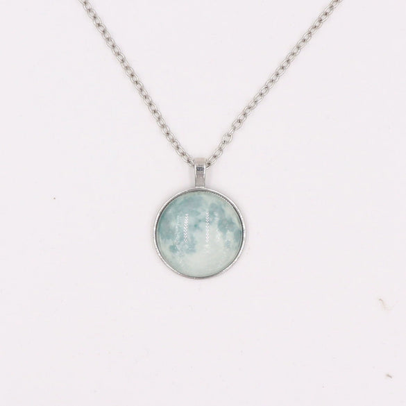 Wholesale Luminous Constellation Crystal Necklace With Moon Pendant For Men And Women