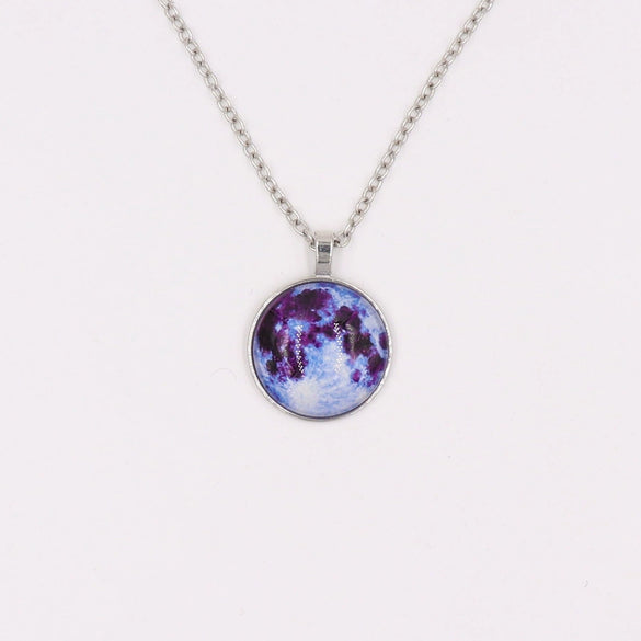 Wholesale Luminous Constellation Crystal Necklace With Moon Pendant For Men And Women