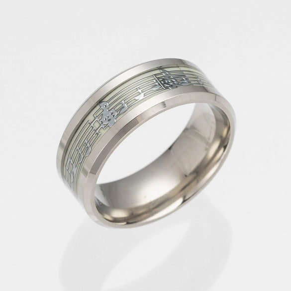 Wholesale Luminous Ring Stainless Steel With Letters Numbers Text Dripping Oil Style Unisex