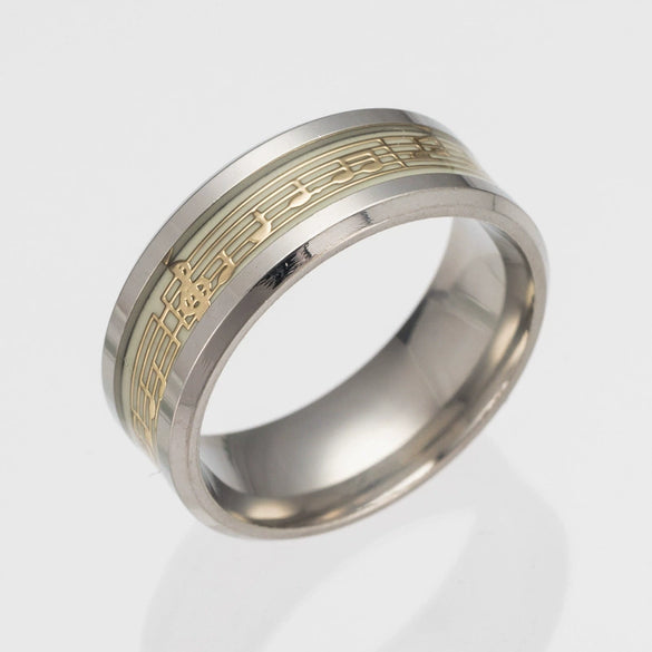 Wholesale Luminous Ring Stainless Steel With Letters Numbers Text Dripping Oil Style Unisex