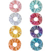 Wholesale Luminous Thick Pu Fabric Knitted Hair Scrunchies Hair Accessories
