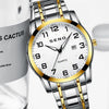 Wholesale Luminous Waterproof Quartz Digital Scale Business Calendar Men's Watches With Stainless Steel Buckle Alloy Strap And Case Mineral Reinforced Glass Mirror Round Dial