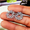 Wholesale Luxurious Copper Earrings With Microinlaid Leaf And Olive Branch And Flower Pattern