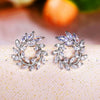 Wholesale Luxurious Copper Earrings With Microinlaid Leaf And Olive Branch And Flower Pattern