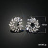 Wholesale Luxurious Copper Earrings With Microinlaid Leaf And Olive Branch And Flower Pattern