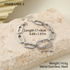 Wholesale Luxury Diamondencrusted Stainless Steel Cuban Chain Necklace And Bracelet Set For Women With Heart Water Drop And Bell Patterns Electroplated