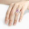 Wholesale Luxury Dropshaped Copper Ring Micro Inlaid With Zircon For Women