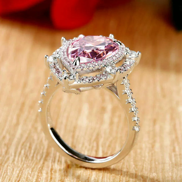 Wholesale Luxury Dropshaped Copper Ring Micro Inlaid With Zircon For Women