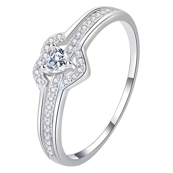 Wholesale Luxury Elegant Geometric Silver Ring With Electroplating For Couples