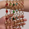 Wholesale Luxury Elegant High End Women's Geometric Flash Glass Stone Interlocking Bracelet Stainless Steel Real Gold Plated