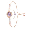 Wholesale Luxury Fashion Alloy Women's Round Dial Pullout Bracelet Watch