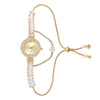 Wholesale Luxury Fashion Alloy Women's Round Dial Pullout Bracelet Watch