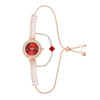 Wholesale Luxury Fashion Alloy Women's Round Dial Pullout Bracelet Watch