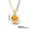 Wholesale Luxury Fashion Fiveleaf Flower Stainless Steel And Copper Necklace With Electroplating For Women
