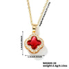 Wholesale Luxury Fashion Fiveleaf Flower Stainless Steel And Copper Necklace With Electroplating For Women