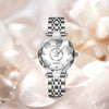 Wholesale Luxury Fashion Women's Waterproof Watch With Diamond Face And Multifaceted Mineral Strengthened Glass Mirror Stainless Steel Band And Spiral Crown