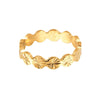 Wholesale Luxury Flower Combination Ring Jewelry Titanium Steel Gold Plated Geometric Style