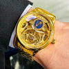 Wholesale Luxury Fully Automatic Mechanical Men's Watch With Moon Phase Function Alloy Case Stainless Steel Strap And Buckle Round Dial Mineral Reinforced Glass Mirror