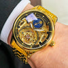 Wholesale Luxury Fully Automatic Mechanical Men's Watch With Moon Phase Function Alloy Case Stainless Steel Strap And Buckle Round Dial Mineral Reinforced Glass Mirror