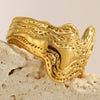 Wholesale Luxury Geometric Stainless Steel 18K Gold Plated Irregular Ring For Women