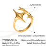 Wholesale Luxury High End Star Geometric Titanium Steel Ring With Electroplating For Women