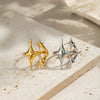 Wholesale Luxury High End Star Geometric Titanium Steel Ring With Electroplating For Women