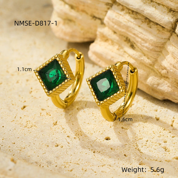 Wholesale Luxury Highend Stainless Steel Diamond Inlaid Zircon Electroplated Women's Earrings