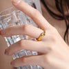 Wholesale Luxury Irregular Opening Ring Jewelry 316L Stainless Steel Geometric Electroplated For Women