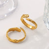 Wholesale Luxury Irregular Opening Ring Jewelry 316L Stainless Steel Geometric Electroplated For Women