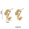 Wholesale Luxury 18K Gold Plated Snake Shape Diamond O Word Chain Necklace And Earrings Set For Women Made Of Environmentally Friendly Copper