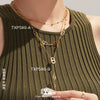 Wholesale Luxury 18K Goldplated Stainless Steel Doublelayer Tassel Design Full Diamond Bracelet And Necklace Set For Women