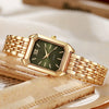 Wholesale Luxury Ladies Square Quartz Watch With Steel Band And Imitation Leather Strap Simple And Fashionable Round Dial