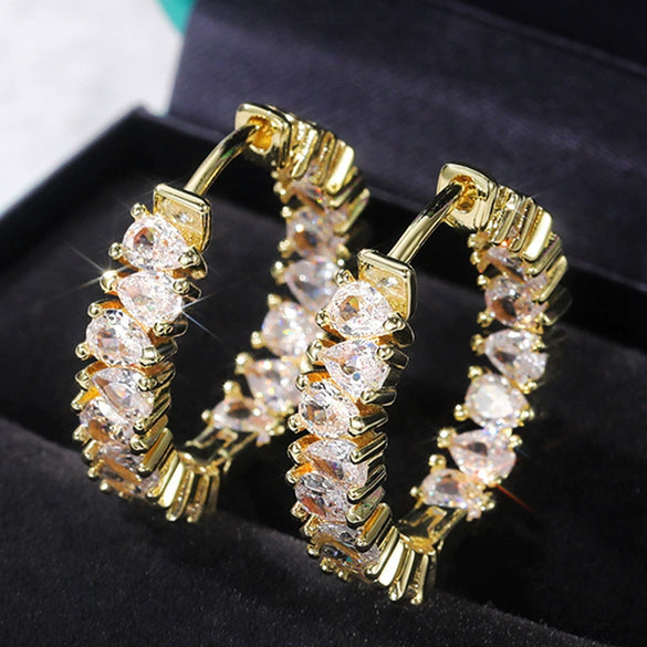 Wholesale Luxury Lady Copper Geometric Earrings