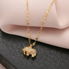 Wholesale Luxury Lucky Little Elephant Titanium Steel Necklace For Women With Elephant Pendant And Cross Chain Diamond Design
