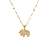 Wholesale Luxury Lucky Little Elephant Titanium Steel Necklace For Women With Elephant Pendant And Cross Chain Diamond Design