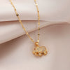 Wholesale Luxury Lucky Little Elephant Titanium Steel Necklace For Women With Elephant Pendant And Cross Chain Diamond Design