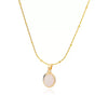 Wholesale Luxury Oval Titanium Steel Necklace With Cat's Eye Pendant Electroplated For Women