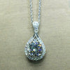 Wholesale Luxury Pearshaped Water Drop Pendant Necklace Mixed Gem Inlay Copper Ochain