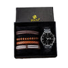 Wholesale Luxury Quartz Watch Gift Set For Men With Alloy Case Imitation Leather Strap And Stainless Steel Clasp In Round Shape And Leisure Style