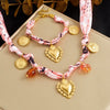 Wholesale Luxury Retro Diy Jewelry Set With Goldplated Stainless Steel Heart Water Drop Bell Pendant For Women