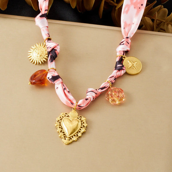 Wholesale Luxury Retro Diy Jewelry Set With Goldplated Stainless Steel Heart Water Drop Bell Pendant For Women