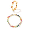 Wholesale Luxury Retro Micro Inlaid Zircon Jewelry Suit For Women Copper Bracelet Ring With Round Pattern
