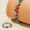 Wholesale Luxury Retro Micro Inlaid Zircon Jewelry Suit For Women Copper Bracelet Ring With Round Pattern