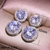 Wholesale Luxury Round Lady Earrings Copper With Zircon And Geometric Design