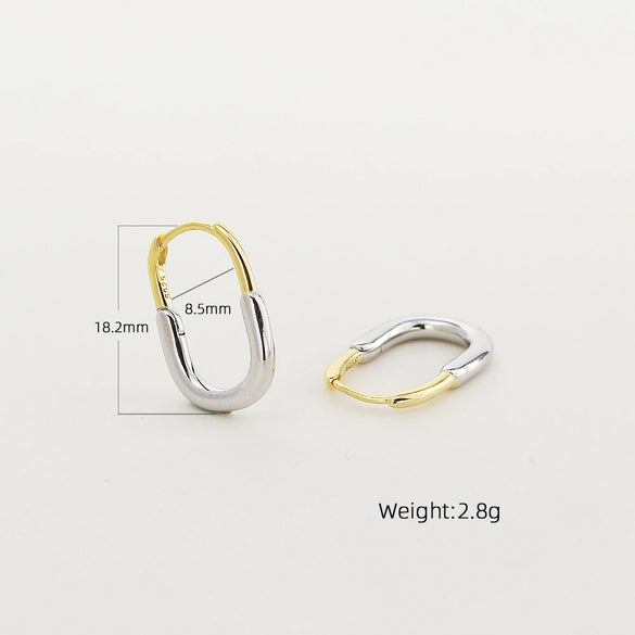 Wholesale Luxury S925 Silver Electroplated Ushaped Hoop Earrings