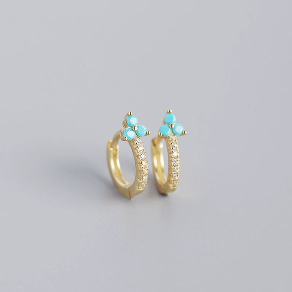 Wholesale Luxury S925 Sterling Silver Geometric Flower Electroplated Ear Buckle Earrings For Women