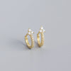 Wholesale Luxury S925 Sterling Silver Geometric Flower Electroplated Ear Buckle Earrings For Women