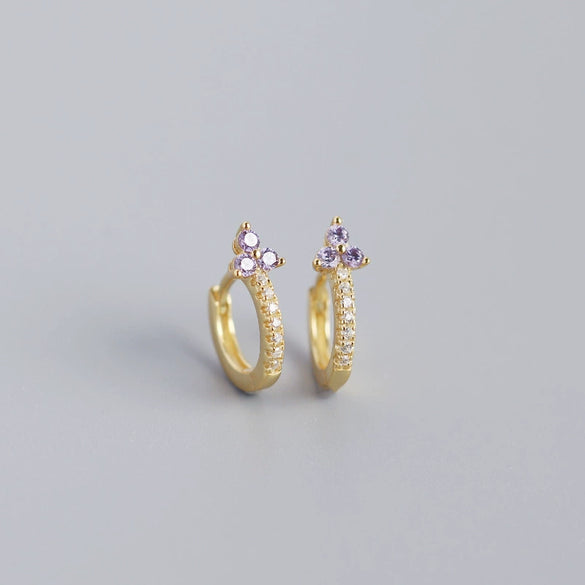 Wholesale Luxury S925 Sterling Silver Geometric Flower Electroplated Ear Buckle Earrings For Women