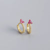 Wholesale Luxury S925 Sterling Silver Geometric Flower Electroplated Ear Buckle Earrings For Women